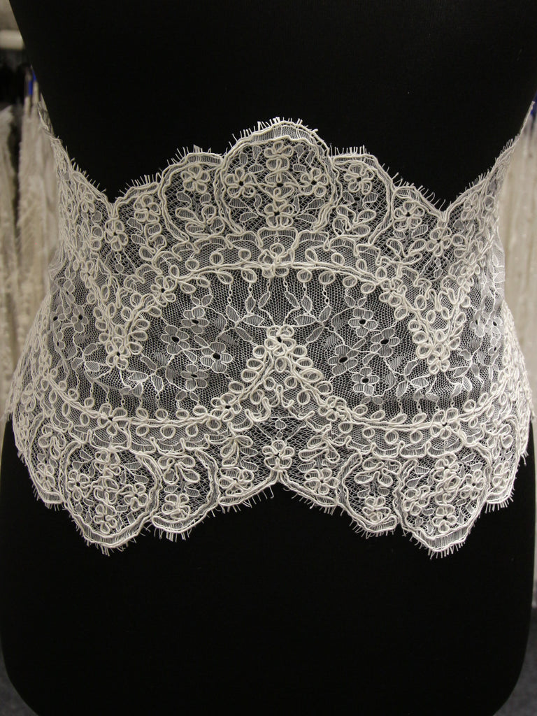 5Yards 10cm Width Scallop Lace Trim Water Soluble Sewing Delicate