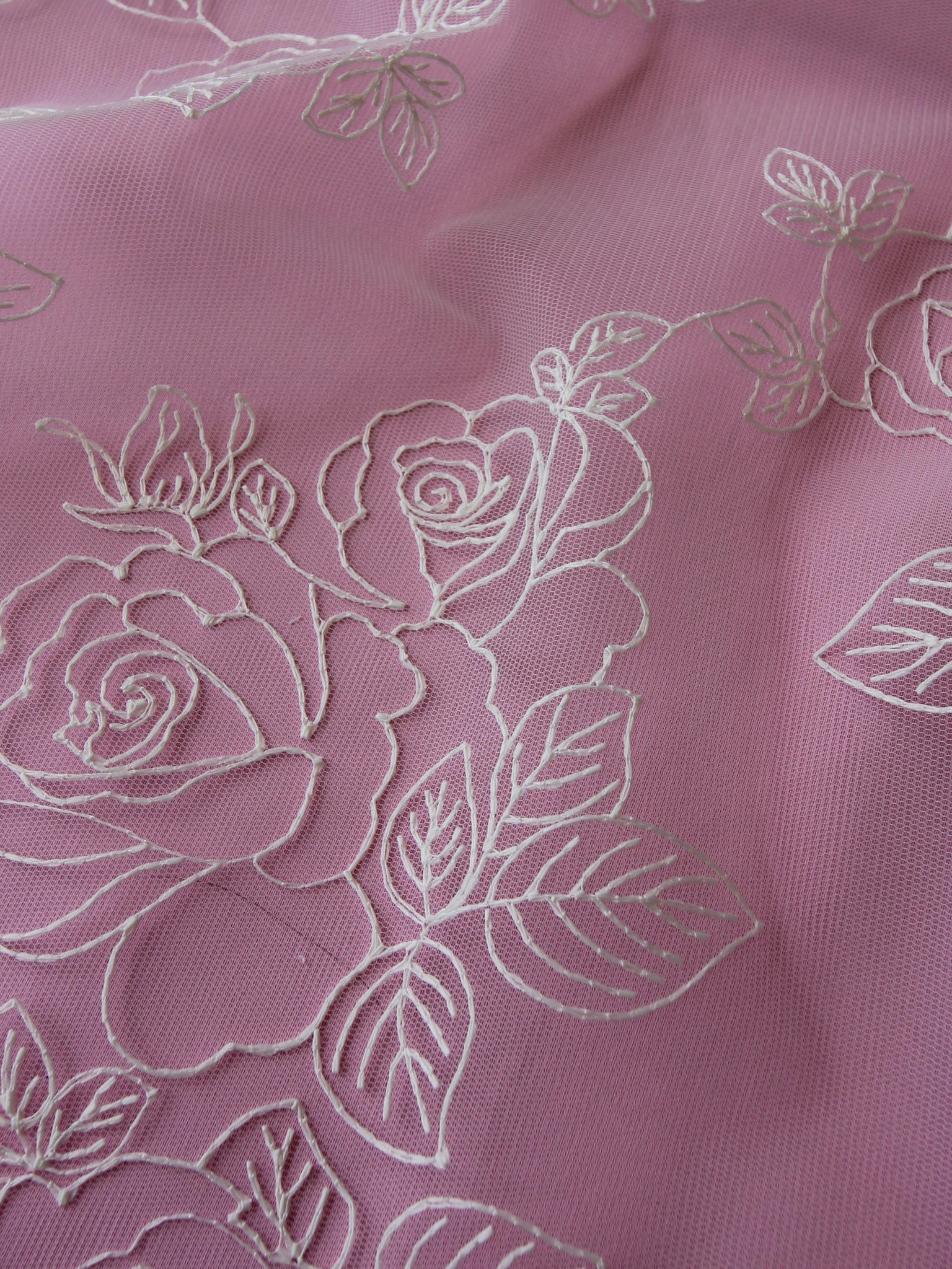 Lace fabric, Captivating Carmine American Beauty Roses Polyester