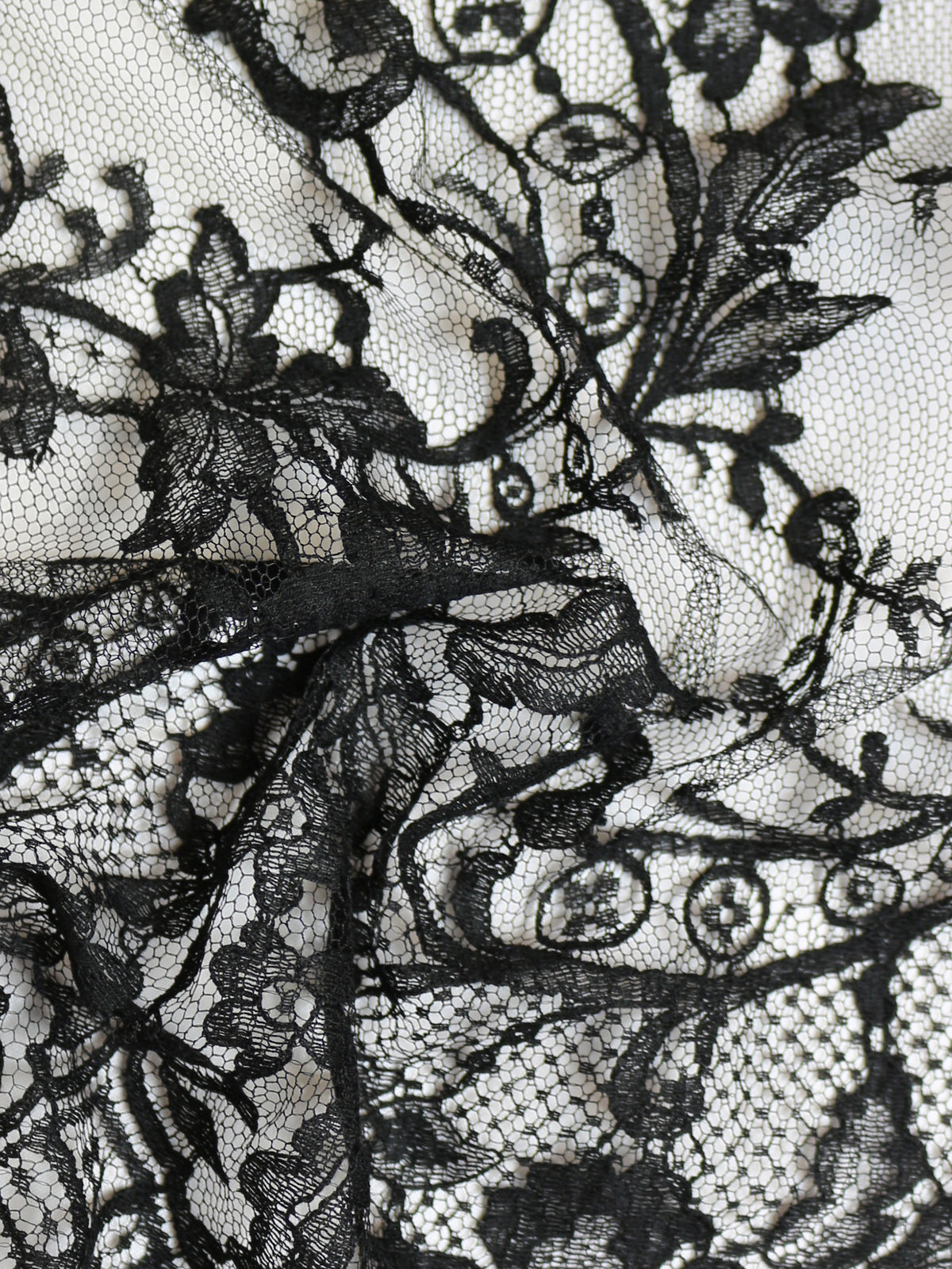French Chantilly Lace in Black - Sabrina