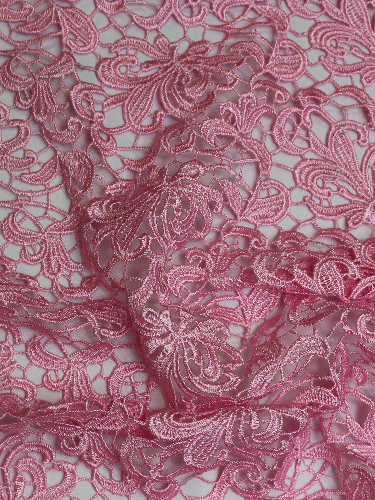 Salmon Pink Guipure Lace - Theresa