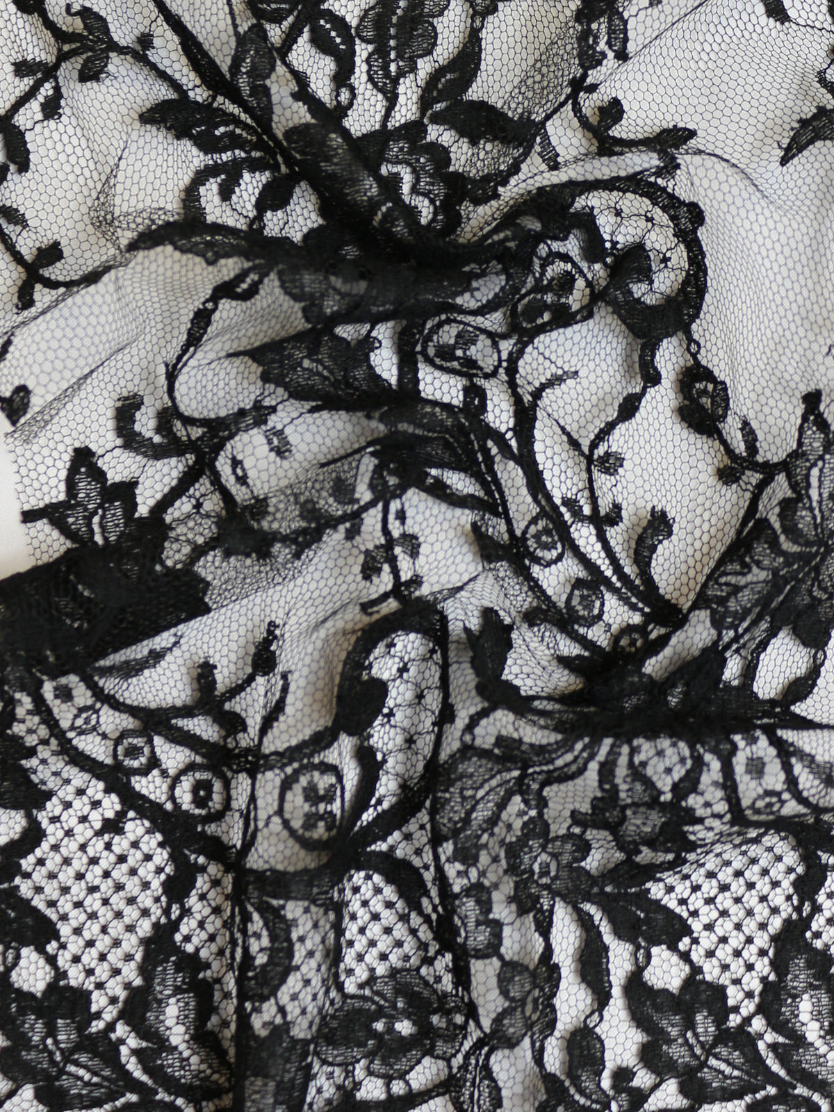 Corded Lace Fabric Black 146cm - Abakhan