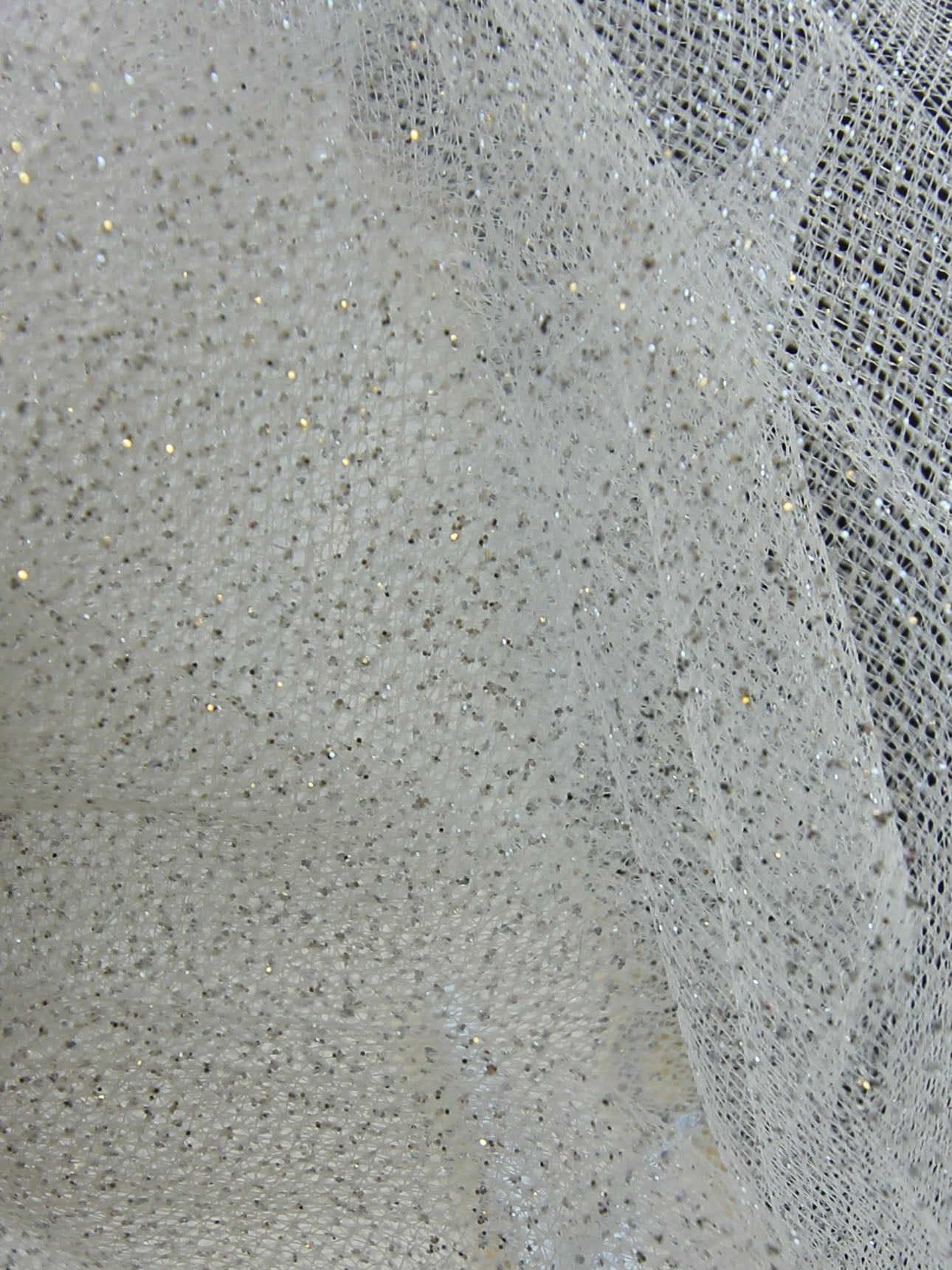 Silver Glitter Tulle (160cm/64") - Glitterati