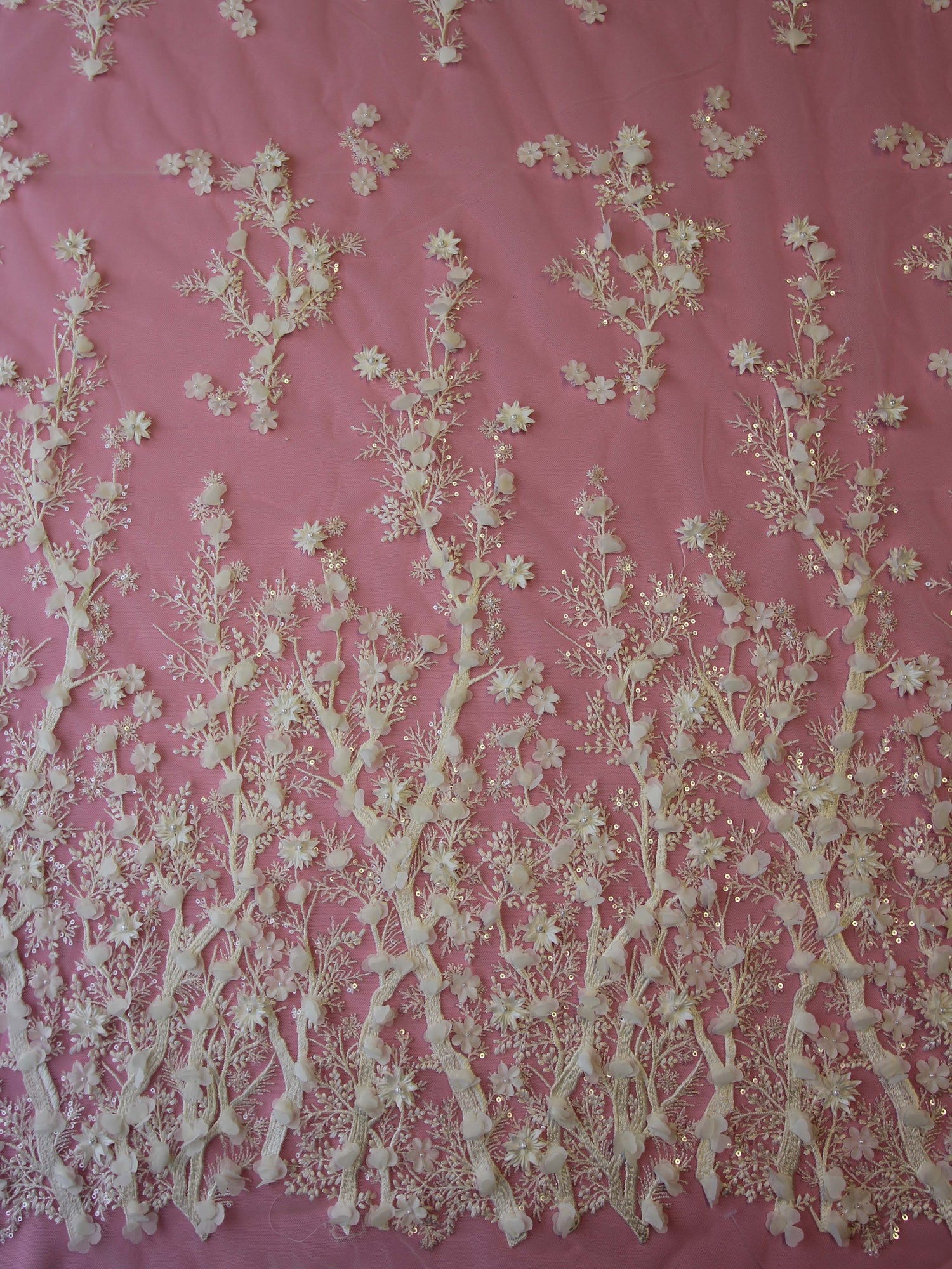 Ivory Beaded Lace with embroidery – Drew