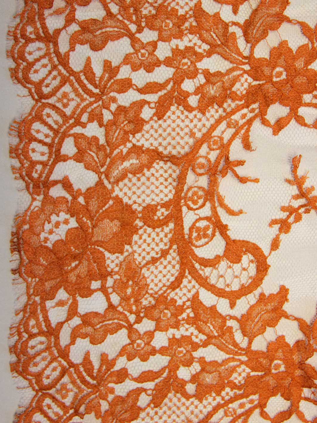 Orange Lace for dressmaking - Natasha