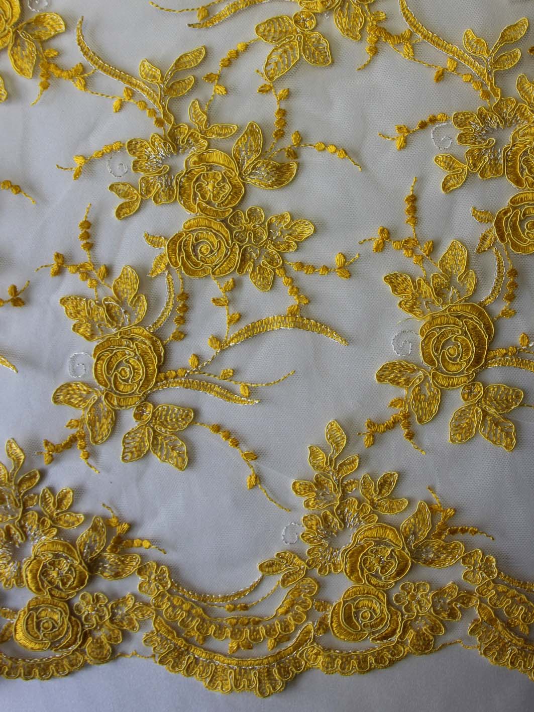 Endless Neon Flowers in Yellow, 5 1/4 Stretch Galloon Lace Trim. SL-0 –  Boho Fabrics