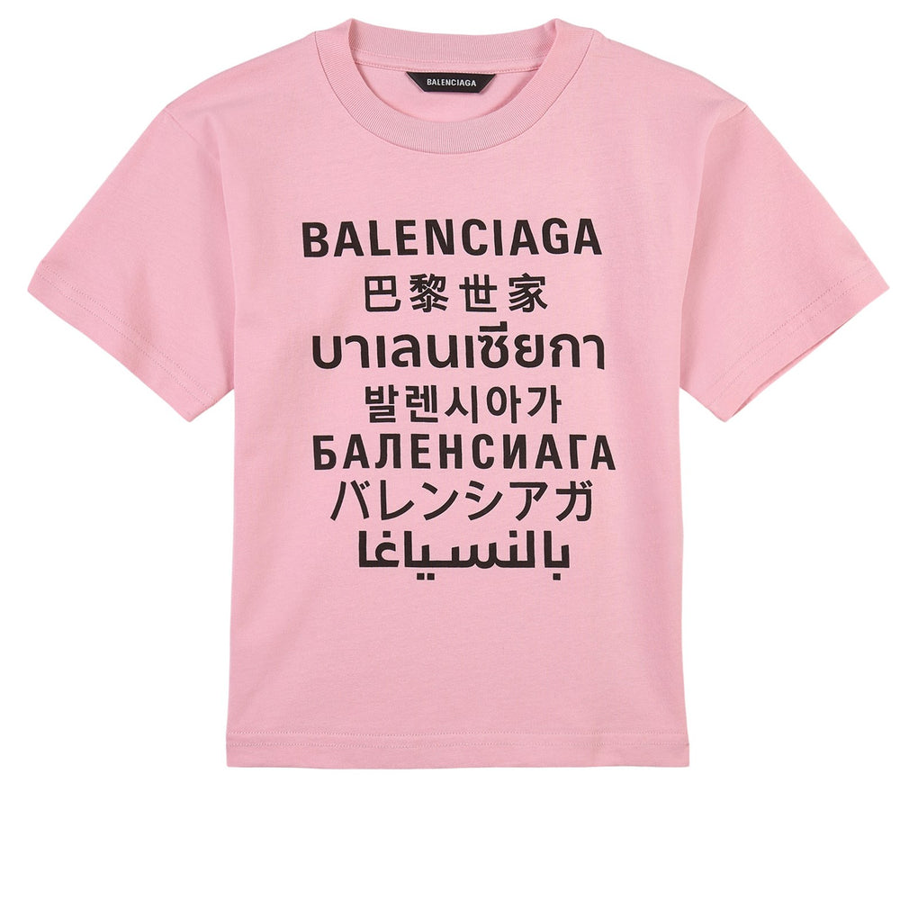 Balenciaga Pink oversized Tshirt with logo  TheDoubleF