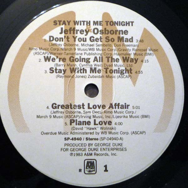 Jeffrey Osborne : Stay With Me Tonight (LP, Album, (R))