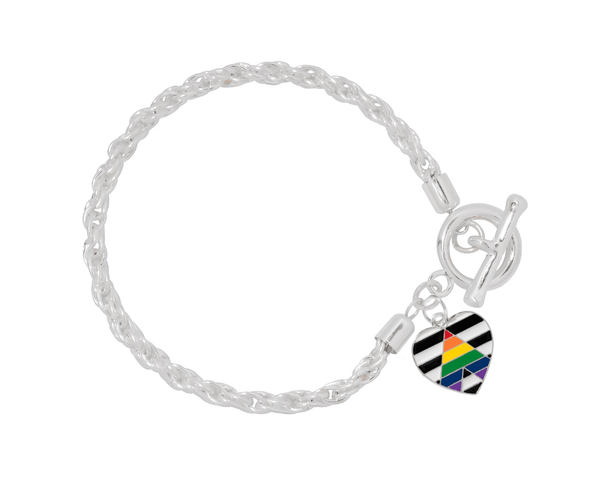 Bulk Straight Ally Rectangle Charm Silver Rope Bracelets, We Are Pride – We  are Pride