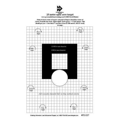 50 Yard Zero Sight-In Target - 25 Pack – Freedom Gun Targets