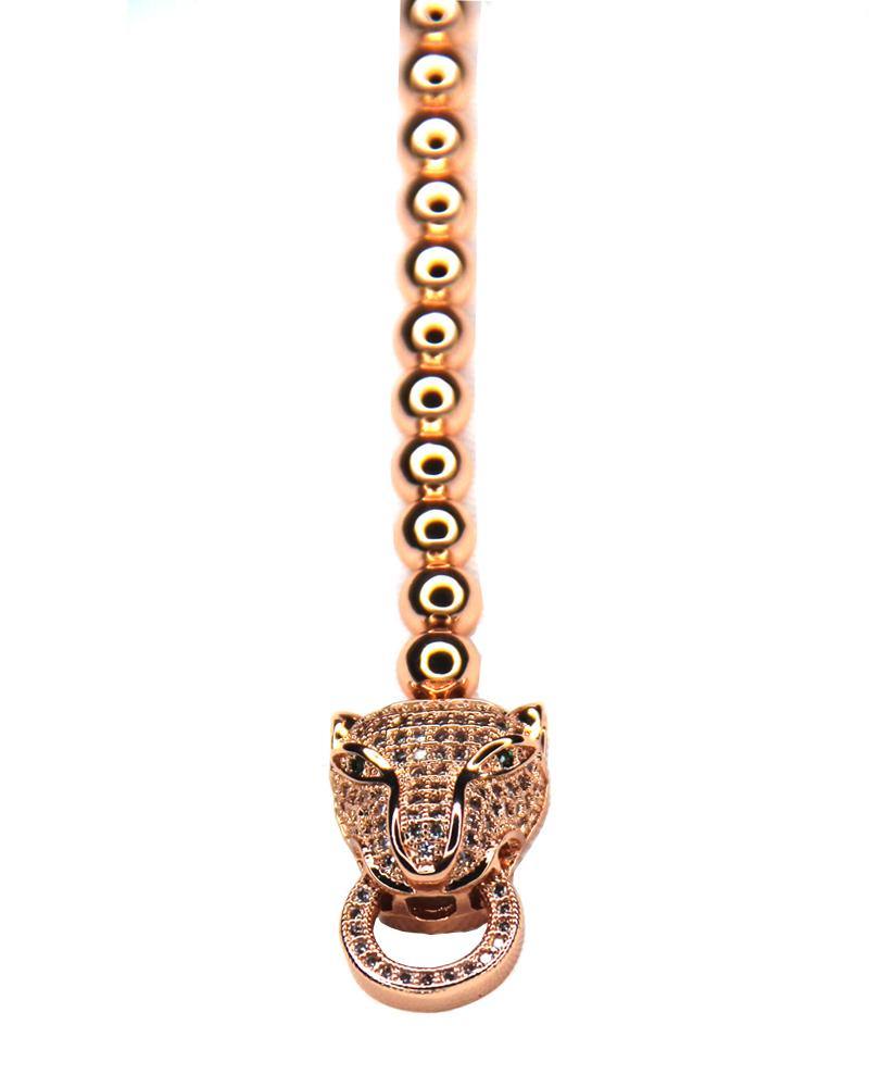 Rose Gold Filled 18k Panther Bracelet with Zirconia | Filoauro - FiloAuro