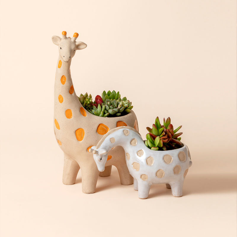Beige Giraffe Set of - Ceramic planter – LA JOLIE MUSE