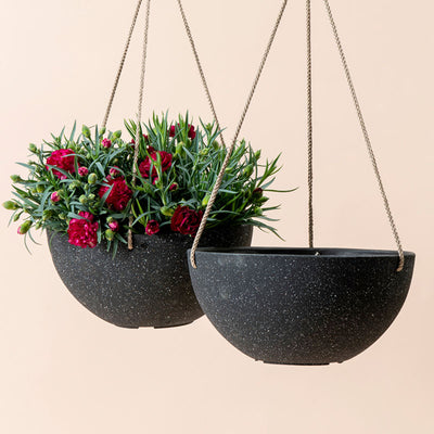 Speckled Black Pots Set of 2 - Hanging Planter – LA JOLIE MUSE