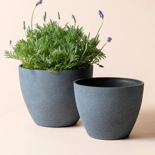 Rock Gray Pots Set of 3 - Plastic Planter