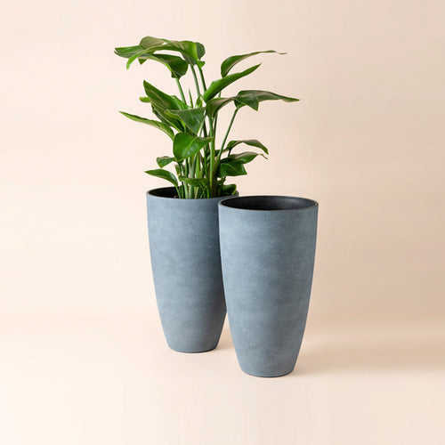 Rock Gray Pots Set of 3 - Plastic Planter