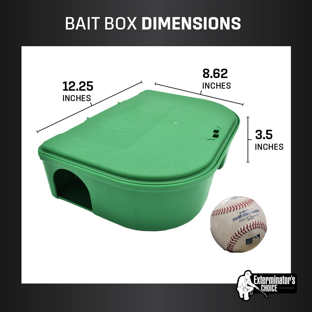  Exterminators Choice - Large Rat Bait Station Boxes with 1 Key  - Heavy Duty Mouse Trap Poison Holder - Great for Catching Rats and Mice -  Pest Control - Durable