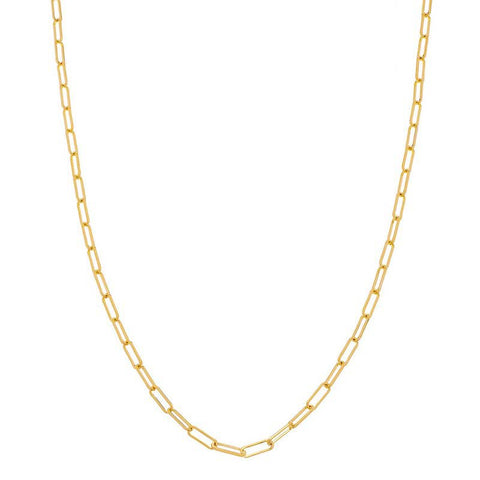 yellow gold paper clip chain