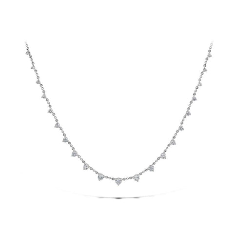 white gold stationed diamonds necklace