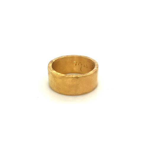 thick gold ring with engraving on inside custom design