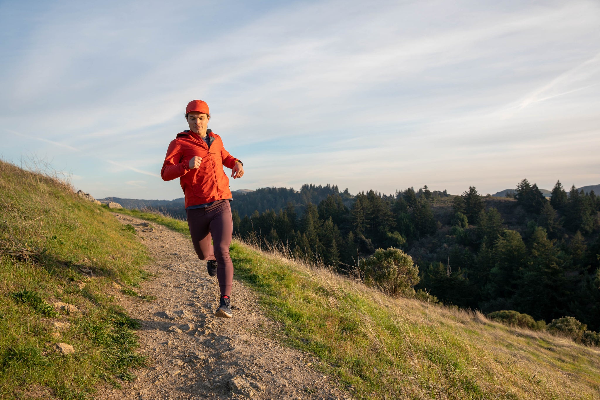 Andrew Catanese running in the hills near his California home.