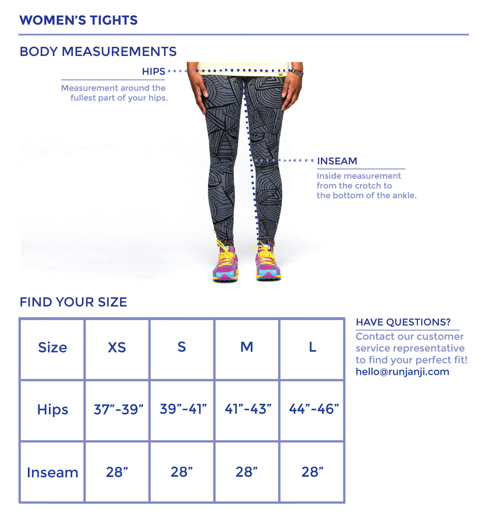 Women's Tights Size Chart – Janji