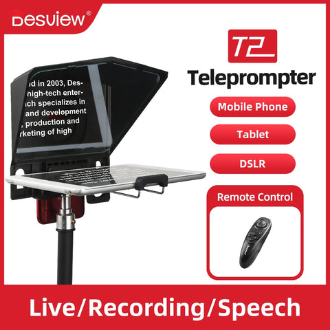 Ambitful T14 Grand écran Prompteur Interview Professionnelle Pliable  Téléprompteur Pour Smartphone Dslr Caméra Live Enregistrement Vidéo