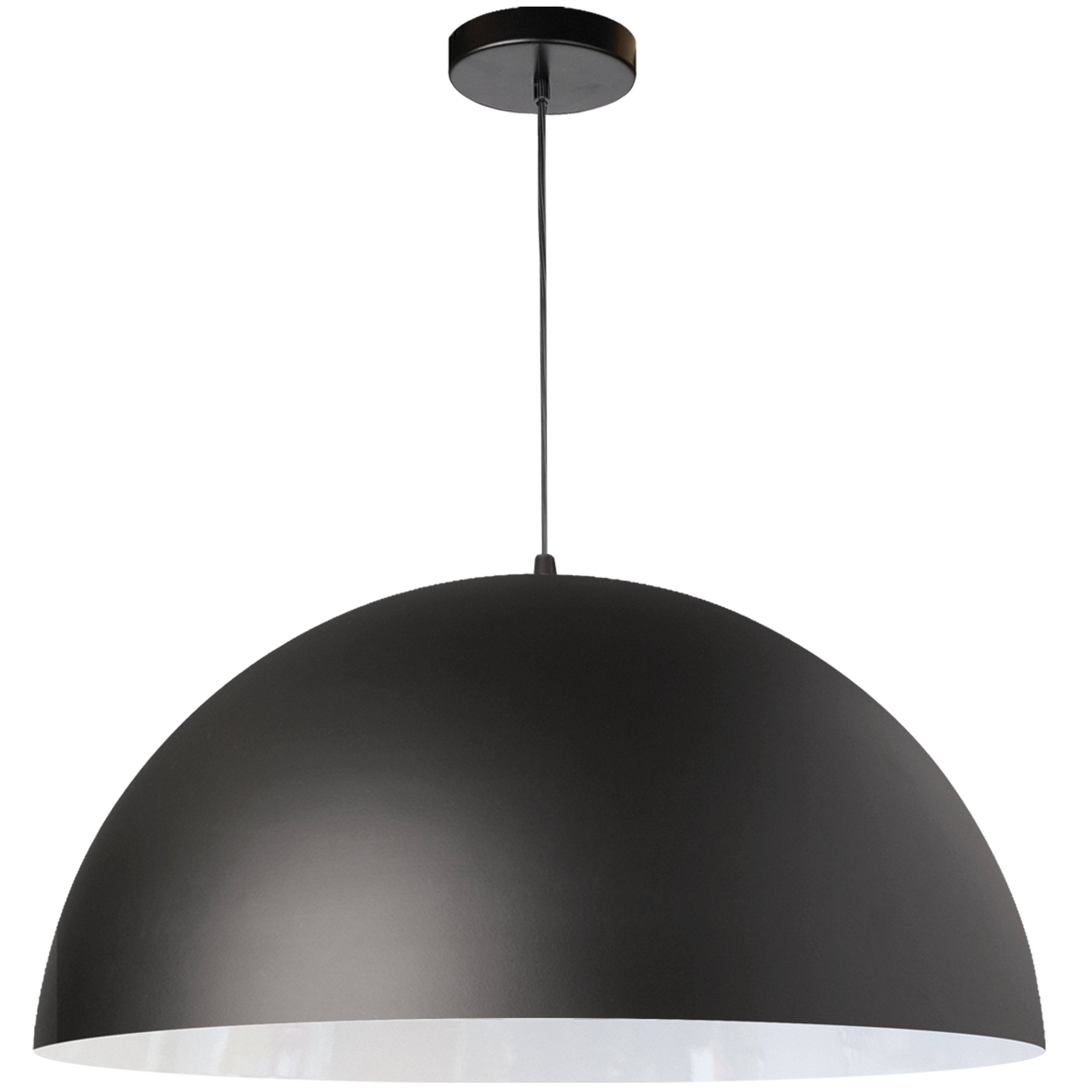 Dainolite 1 Light Incandescent Large Dome Pendant, Matte Black - Renoz product image