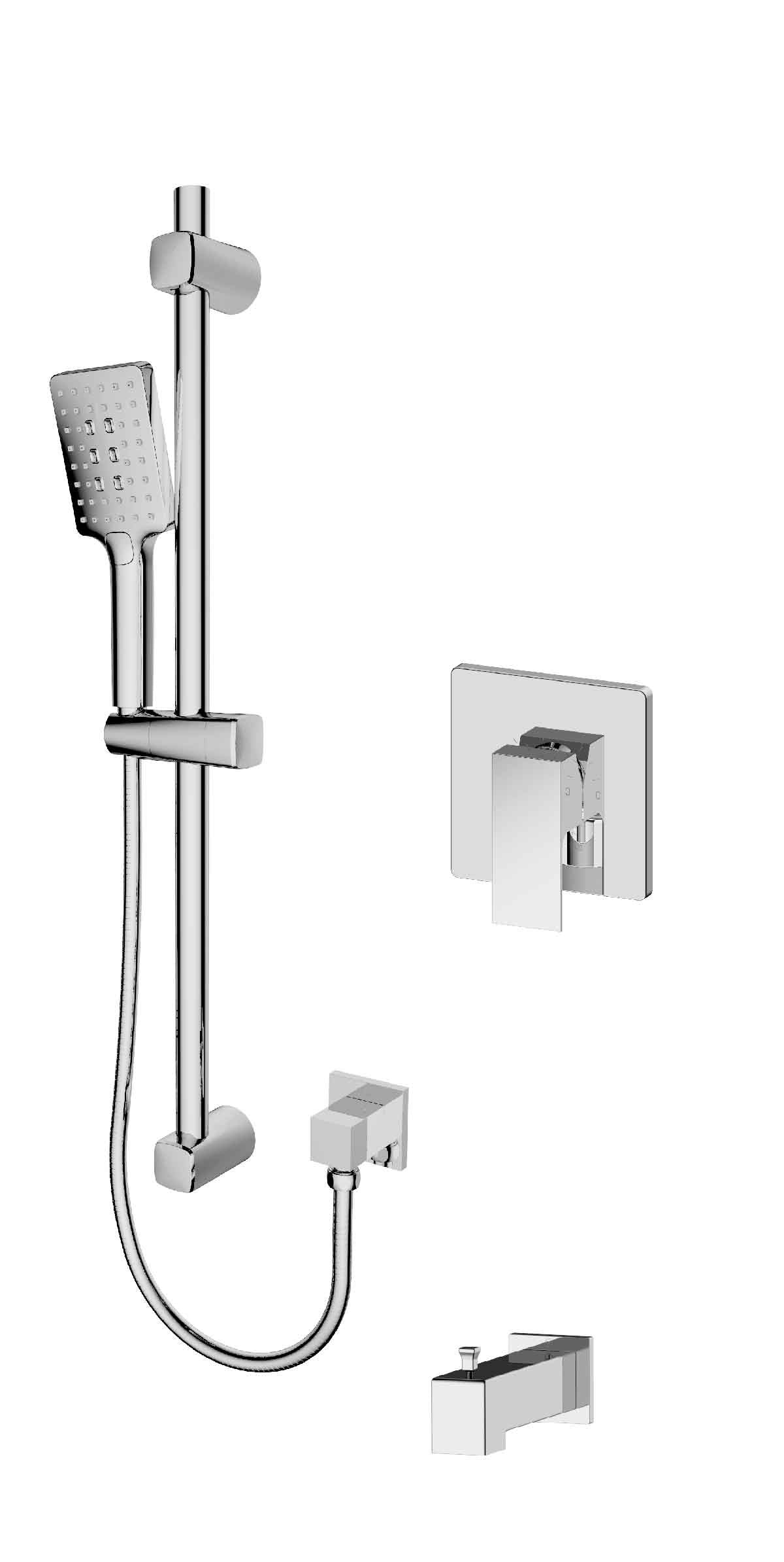 Tenzo Rail and Three Function Spray Bath and Shower Set -KAPB21-1100-CR