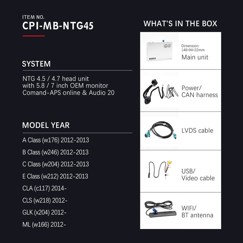 NTG 4.5/4.7 Navigation System Retrofit for Mercedes-Benz