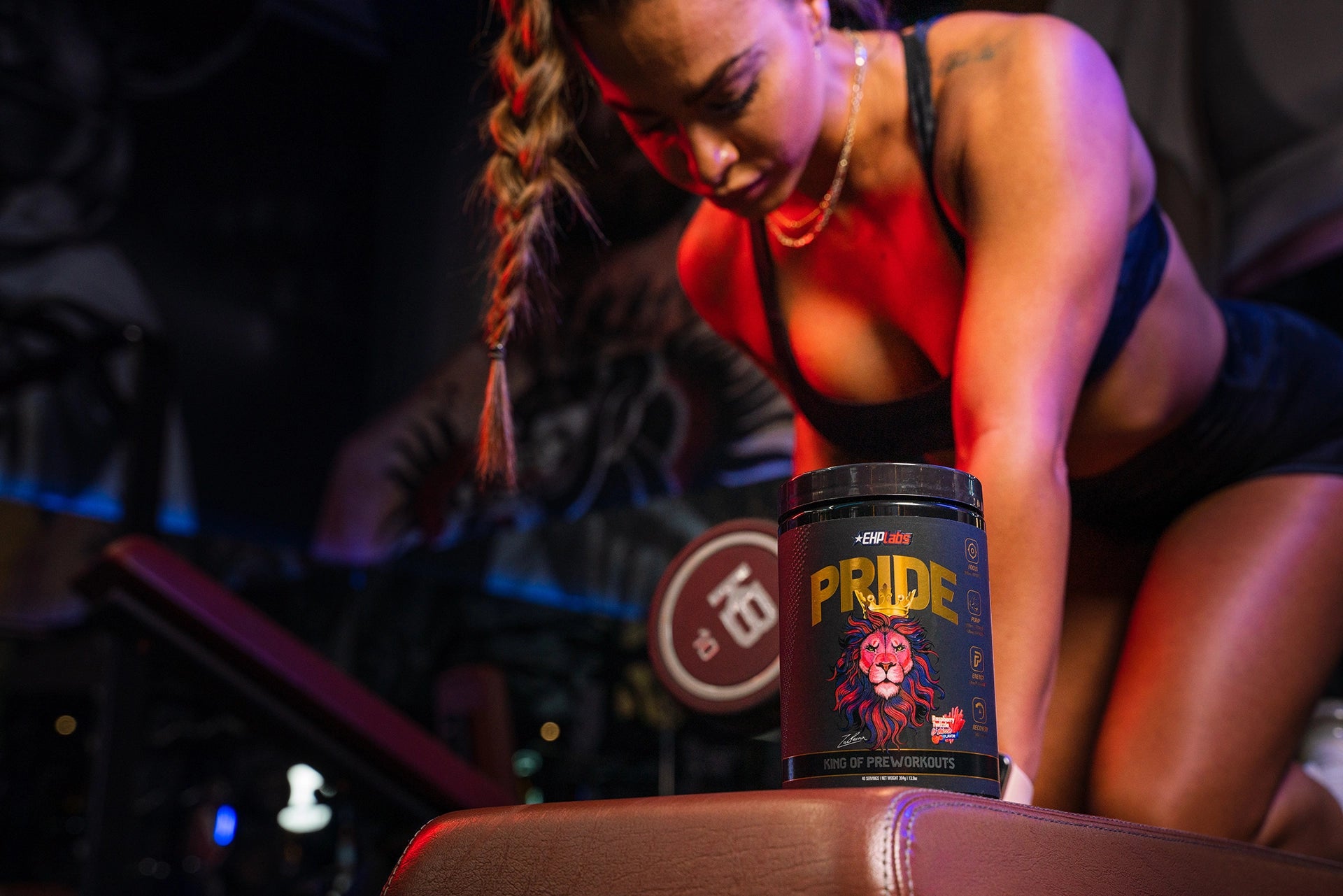 EHP Labs PRIDE Pre-Workout Raspberry Twizzle - Athlete Gym Photos