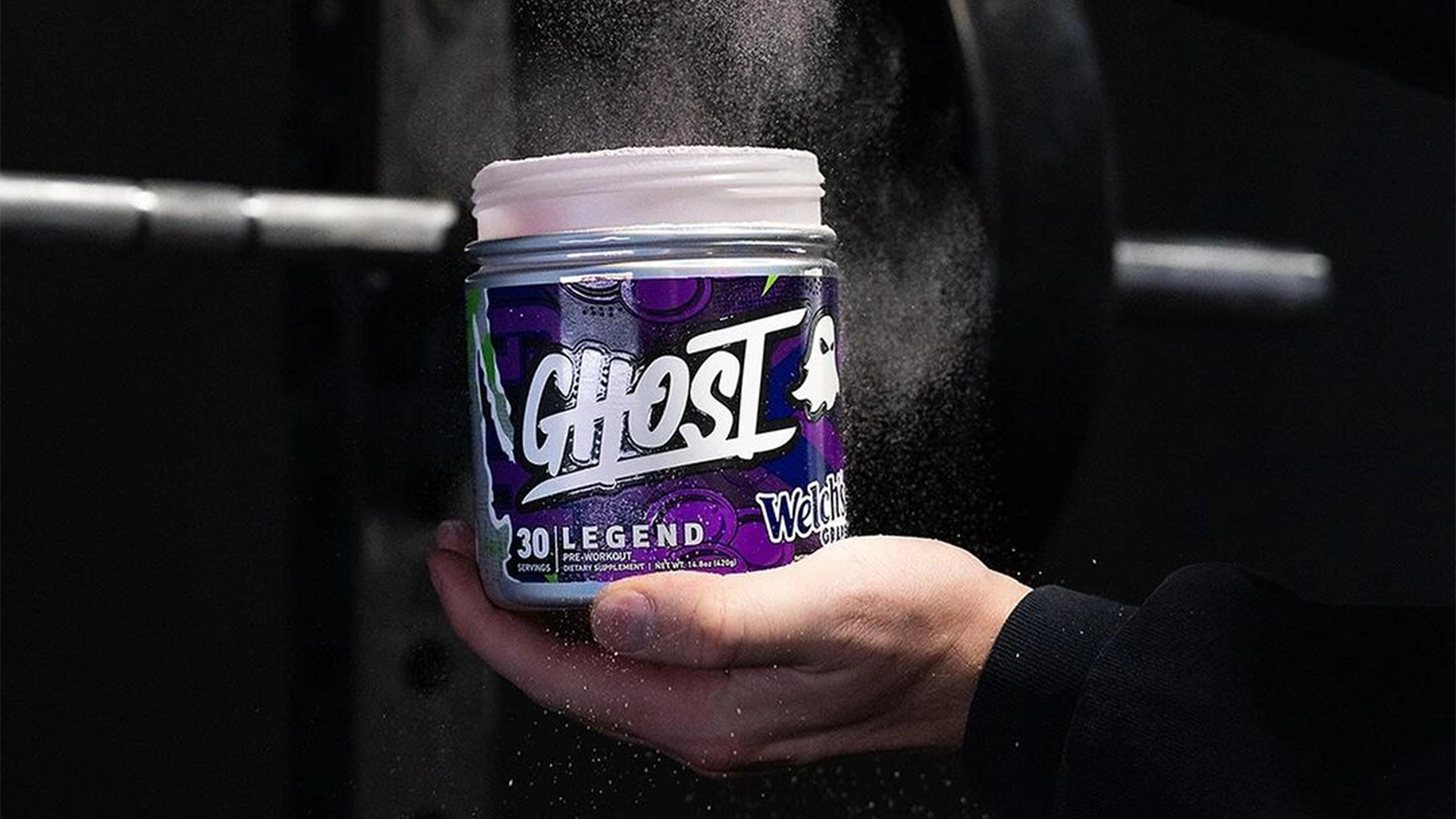 Open tub of Ghost Legend Welch's Grape