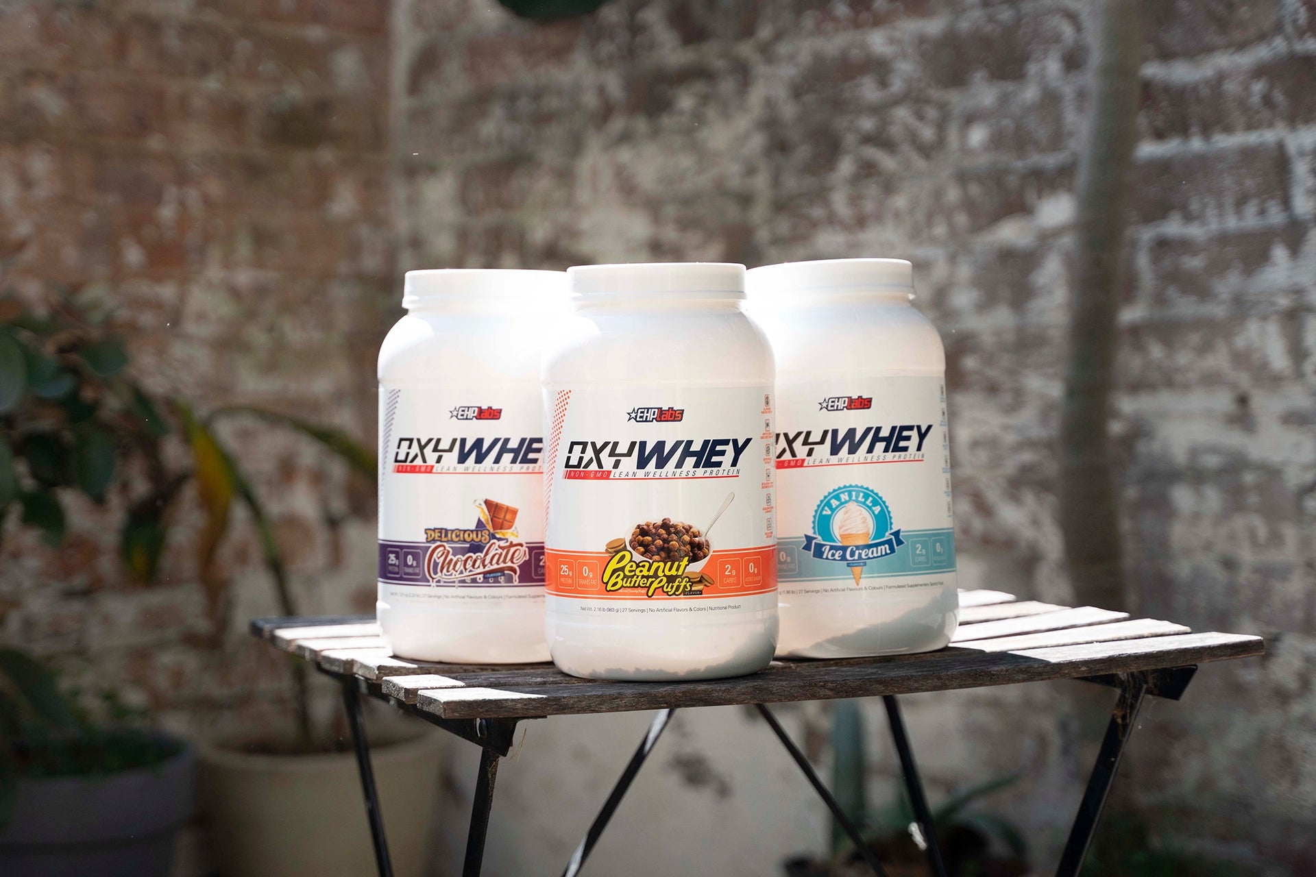 OxyWhey: Peanut Butter Puffs, Delicious Chocolate, Vanilla Ice Cream - Lifestyle Image