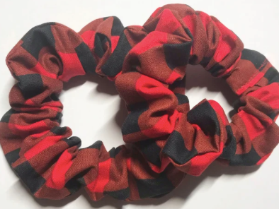 Buffalo Plaid Hair Tie Scrunchy