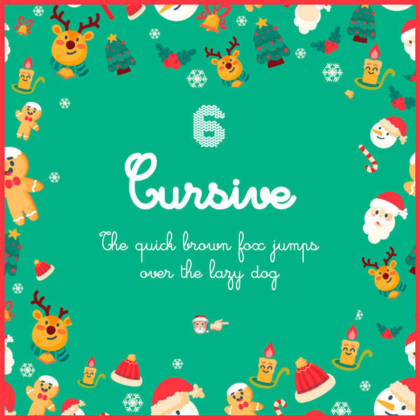 Tipos de letra de navidad. Cursive