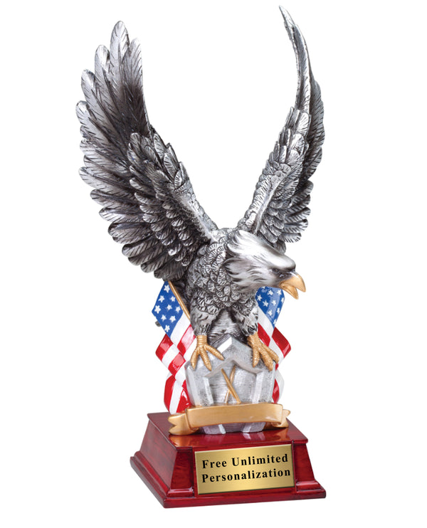 eagle with flag trophy