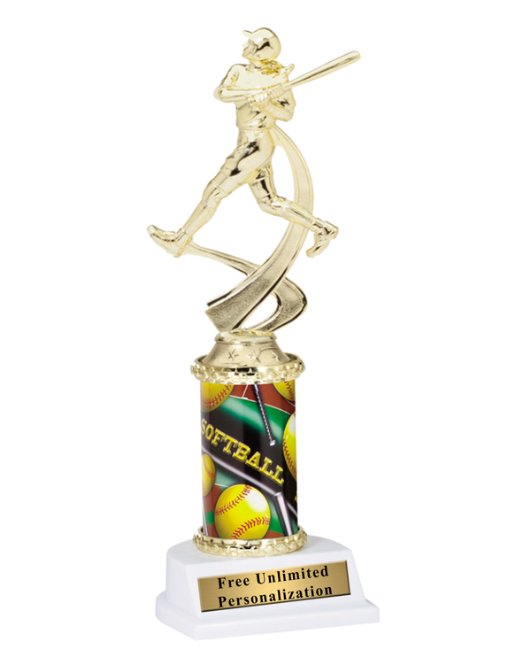 softball trophy with column