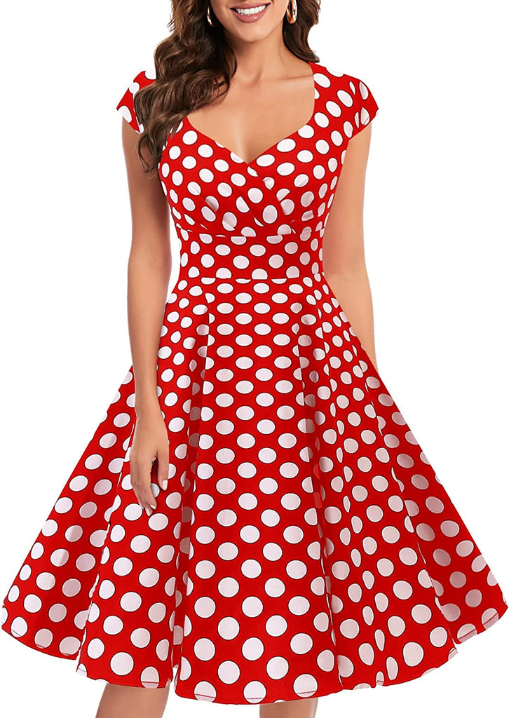 Women Short 1950s Retro Vintage Cocktail Party Swing Dresses – MonaMuse