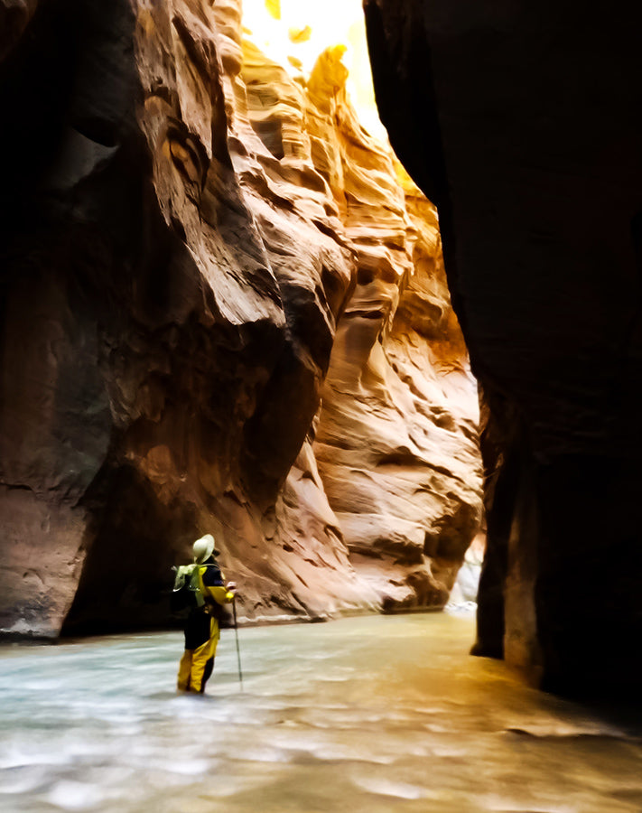 Backpacking Narrows Slot Canyon Hike Top Down Winter Zion National Park Bennett Fisher