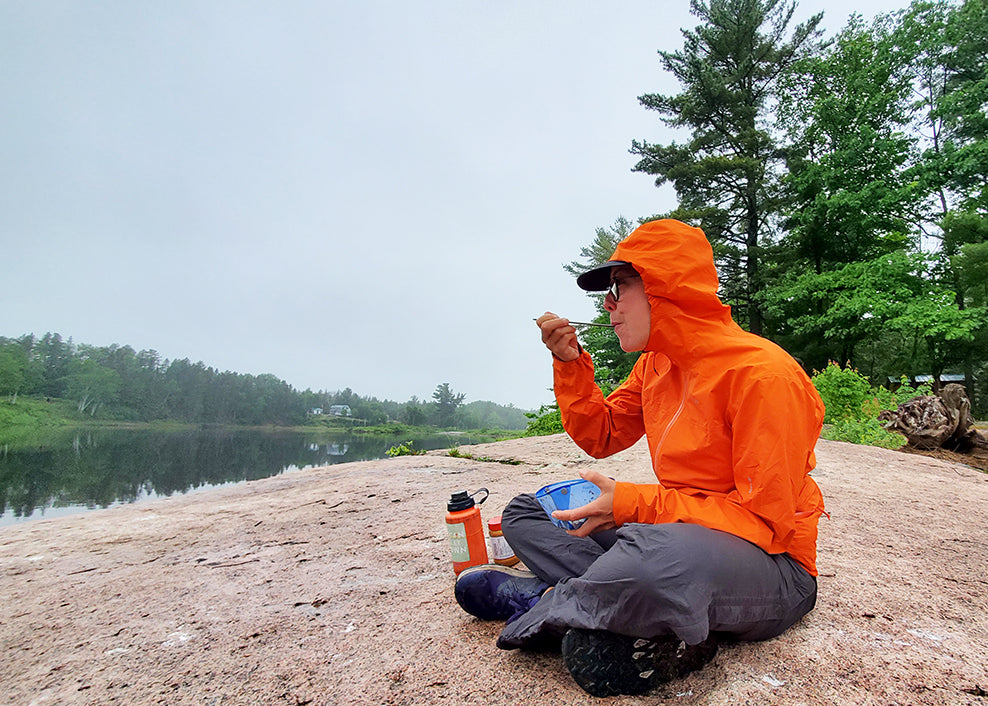 eating oatmeal while camping