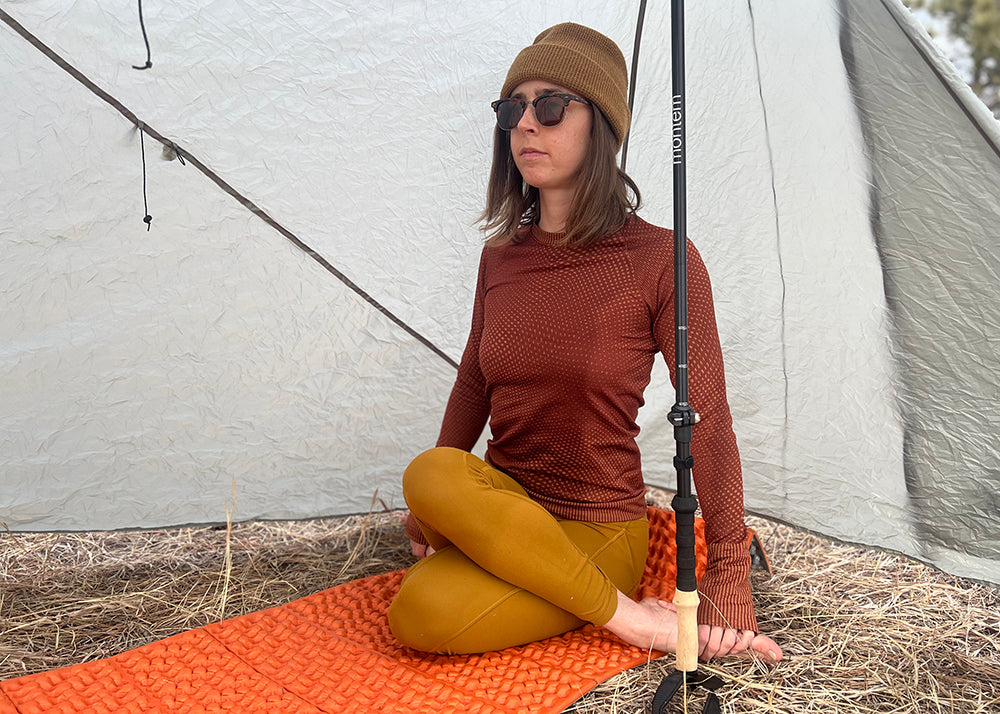 Cow Legs yoga pose for your tent