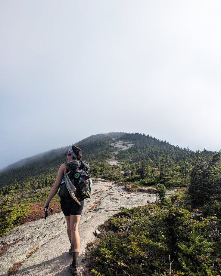 Abby Evans hiking solo on Appalachian Trail mountains