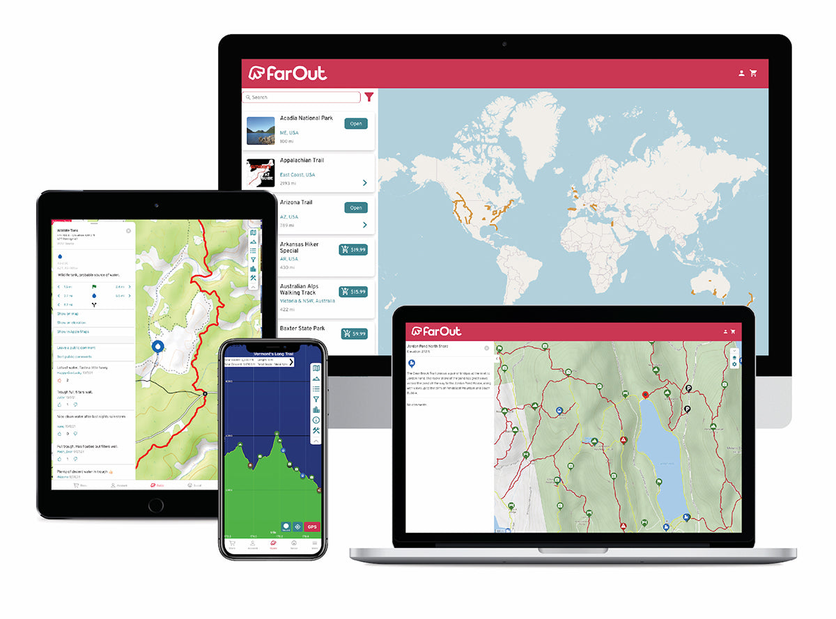 FarOut App Guthook Guides PCT CDT AT Thru-Hiking Navigation Phone App