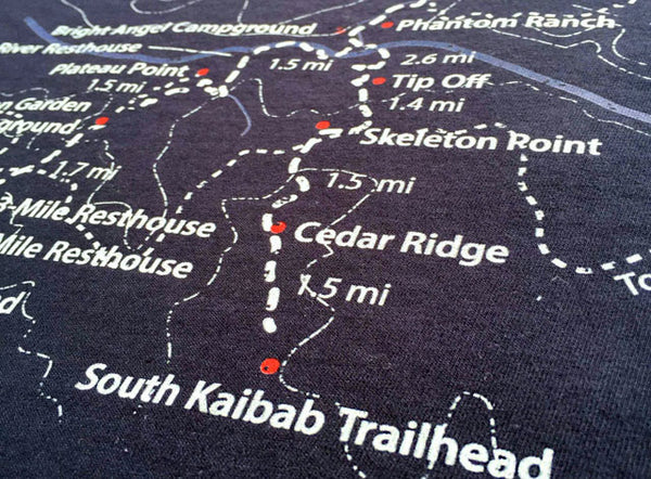 Grand Canyon T-Shirt Trail Map Tees