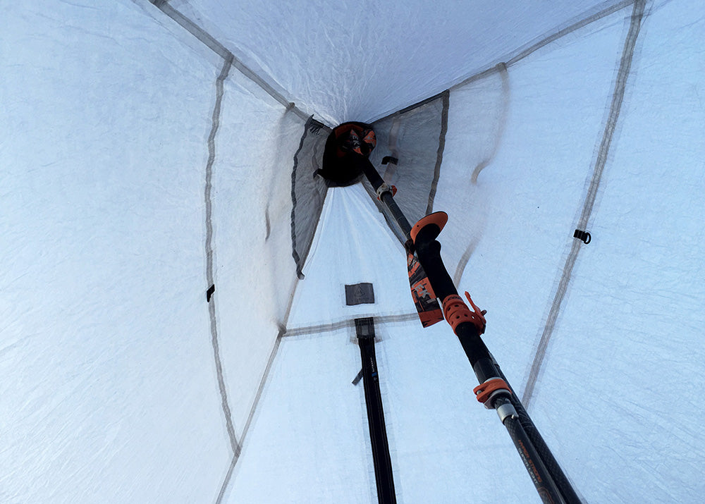 Inside a Hyperlite UltaMid Dyneema Shelter