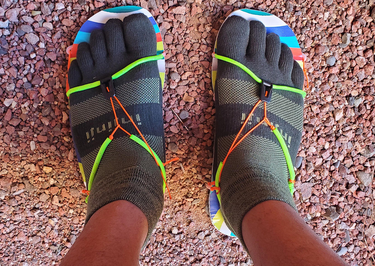 Dad-Mode Activated. The Injinji Midweight Socks paired with the perfect camp shoes, the Ultralight Mayfly Imago. 