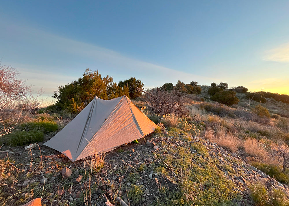 Six Moon Designs Haven tent on the AZT at sunset