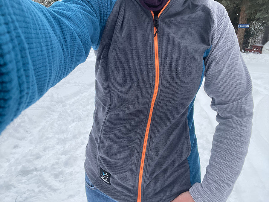 SkyGoat Full Zip Fleece Hoodie Review GGG Garage Grown Gear Lightweight Grid Fleece