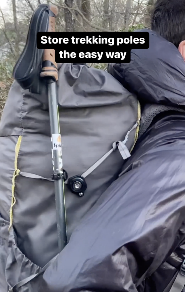 Stick Stashers - Easily Attach Trekking Poles to Your Pack - Hiking and Backpacking - Spuds Adventure Gear - GGG Garage Grown Gear - Cottage
