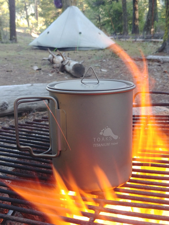 Valtcan Titanium Camping Pot 750ml with Handles