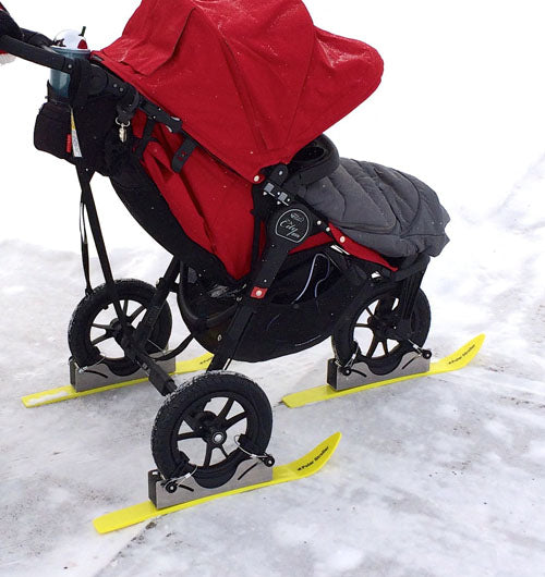 stroller in the snow