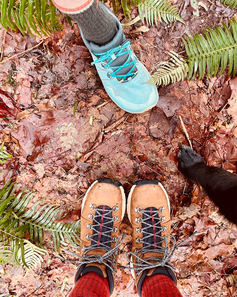 buzztail laces reviewed in the woods with a dog paw too